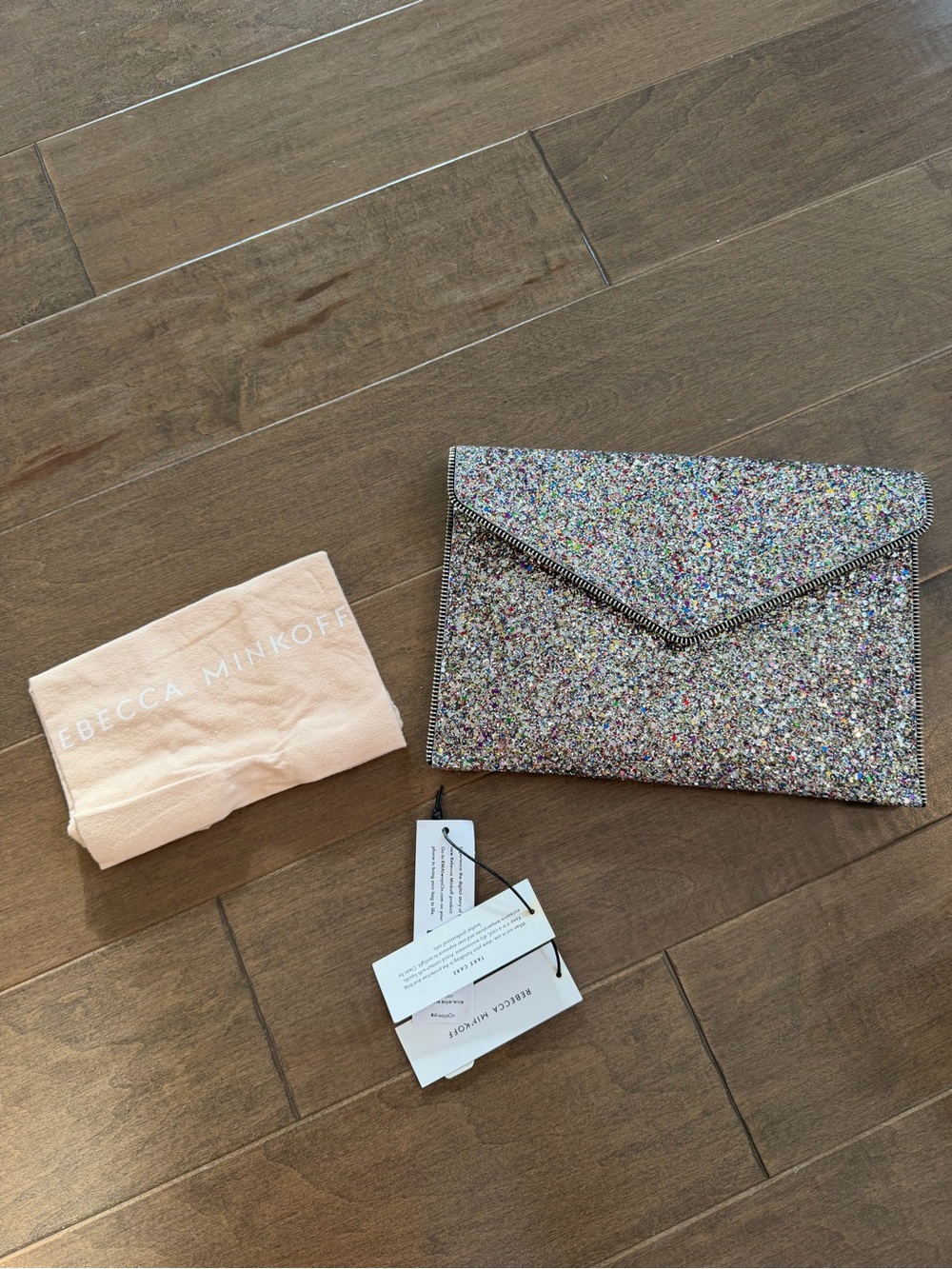 Rebecca Minkoff Multicolor Glitter Envelope Clutch